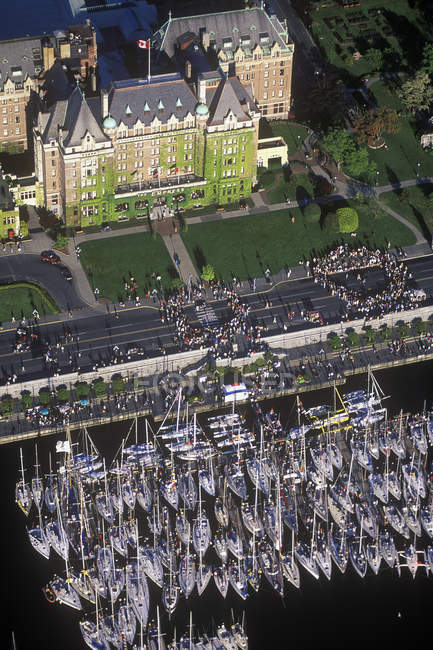 Aerial view of Victoria harbor, Vancouver Island, British Columbia, Canada. — Stock Photo