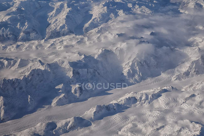 British Columbia Coast mountains in aerial view by Whitehorse, Yukon, Canada — Stock Photo