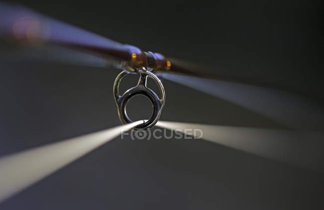 Fly fishing rod and fishing line, close-up — Stock Photo