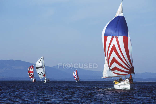 Recreational sailing near Sidney, Victoria, Vancouver Island, British Columbia, Canada. — Stock Photo