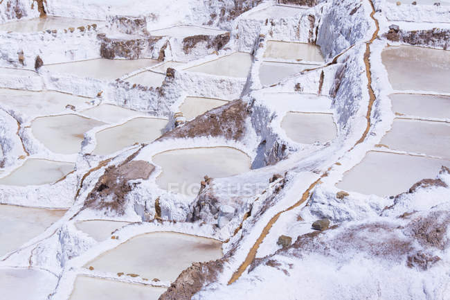 Morues naturelles de mines de sel de Maras, Région de Cuzco au Pérou — Photo de stock