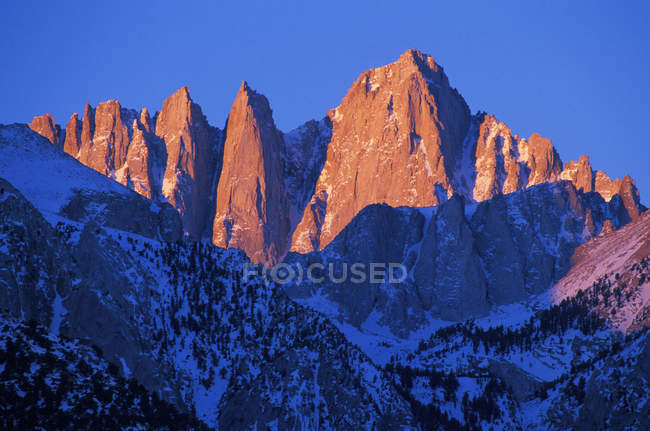 Mount Whitney im Morgenlicht, Kalifornien, USA — Stockfoto