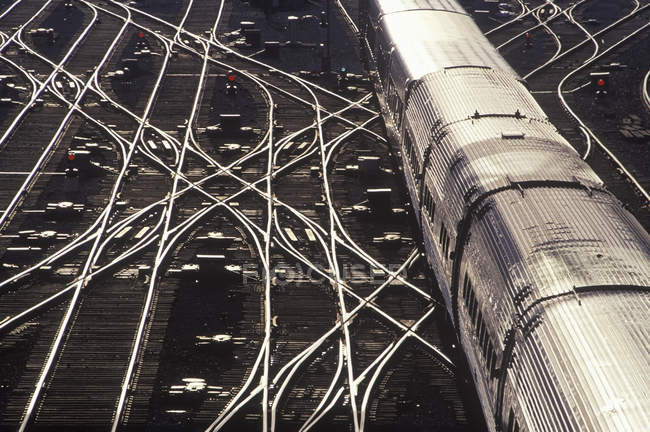 Vue en angle élevé du train à la gare Union, Toronto (Ontario), Canada . — Photo de stock