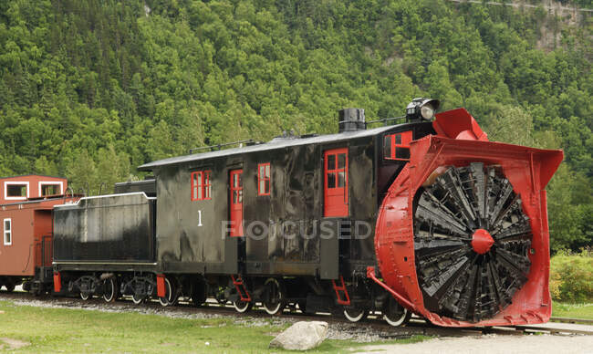 White Pass steam engine, Skagway, Alaska, États-Unis d'Amérique — Photo de stock