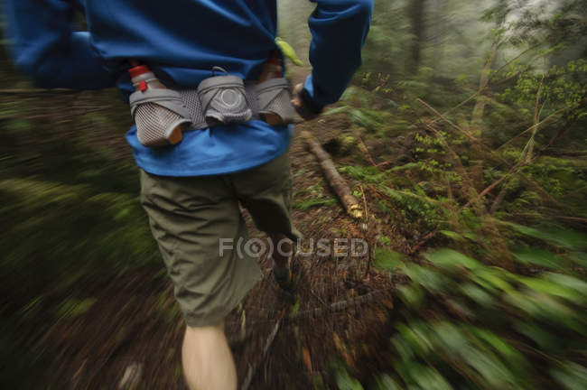 Trail running su Hollyburn Mountain, Cipresso Bowl, West Vancouver, Columbia Britannica, Canada — Foto stock