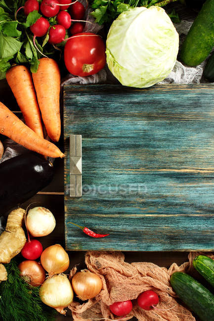 Border  with fresh vegetables — Stock Photo