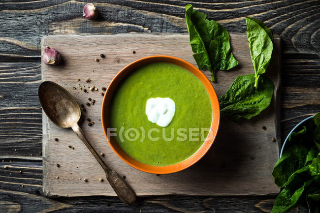 Zuppa di spinaci verdi — Foto stock