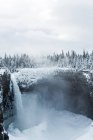 View of waterfall during winter — Stock Photo