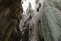 Montagne de glace rocheuse en hiver — Photo de stock