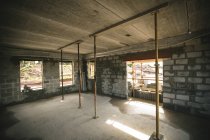 Interior of a building under construction on a sunny day — Stock Photo