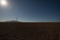 Ветряные мельницы на ветряной электростанции днем — стоковое фото