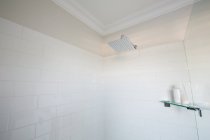 Gros plan sur la douche dans la salle de bain à la maison — Photo de stock