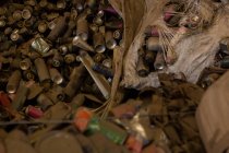 Close-up of cans in the scrapyard — Stock Photo