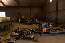 Rusty metal sheets in the scrapyard — Stock Photo