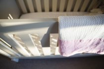 Close-up of wooden cradle at home — Stock Photo