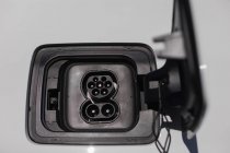 Close-up of electric car charging socket — Stock Photo