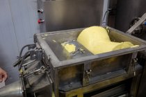 Batter in the production line at food factory — Stock Photo