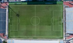 Overhead view of green football field — Stock Photo