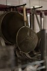 Close-up of strainers in the kitchen — Stock Photo