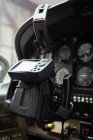 Close-up of aircraft yoke in a cockpit — Stock Photo