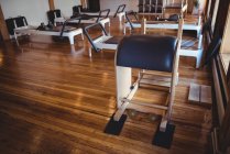 Sport reformer equipment in empty fitness studio — Stock Photo