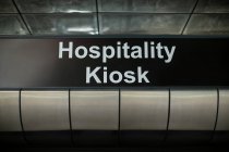 Close-up of hospital signboard at airport — Stock Photo
