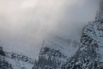 Vista panorámica de la cordillera nevada en invierno - foto de stock