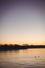 Vista panoramica del bellissimo lago al tramonto — Foto stock