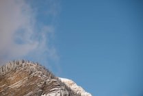 Vista tranquila de la cima de la montaña cubierta de nieve - foto de stock