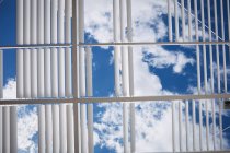 View of clouds and sky through office ceiling — Stock Photo