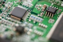 Close-up of circuit board in hard drive — Stock Photo