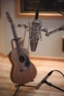 Close-up of microphone in recording studio — Stock Photo