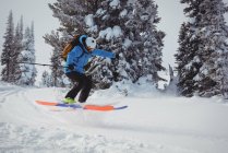 Ski skieur sur des montagnes enneigées — Photo de stock