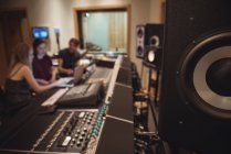 Close-up of speaker in music studio — Stock Photo