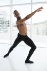 Retrato de bailarino praticando dança de balé no estúdio — Fotografia de Stock