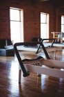 Interior view of reformer in empty fitness studio — Stock Photo