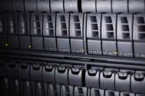 Close-up of hardware towers in server room — Stock Photo