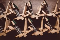 Close-up of vintage piano parts in workshop — Stock Photo