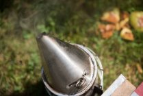 Close-up of bee smoker in apiary garden — Stock Photo