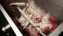 Close-up of mincer machine in butchers shop — Stock Photo