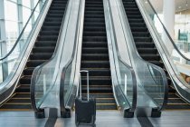 Front view of three escalators side by side in the modern office — Stock Photo