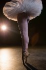 Anmutige Ballerina steht en pointe im Ballettstudio — Stockfoto