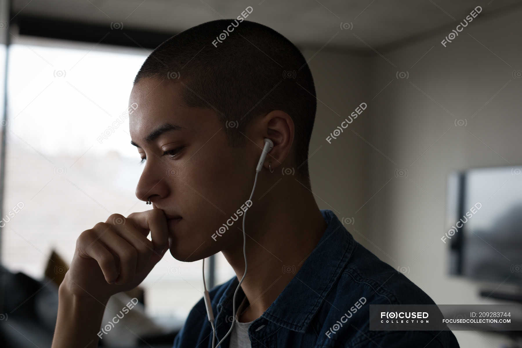 listening to music with earphones