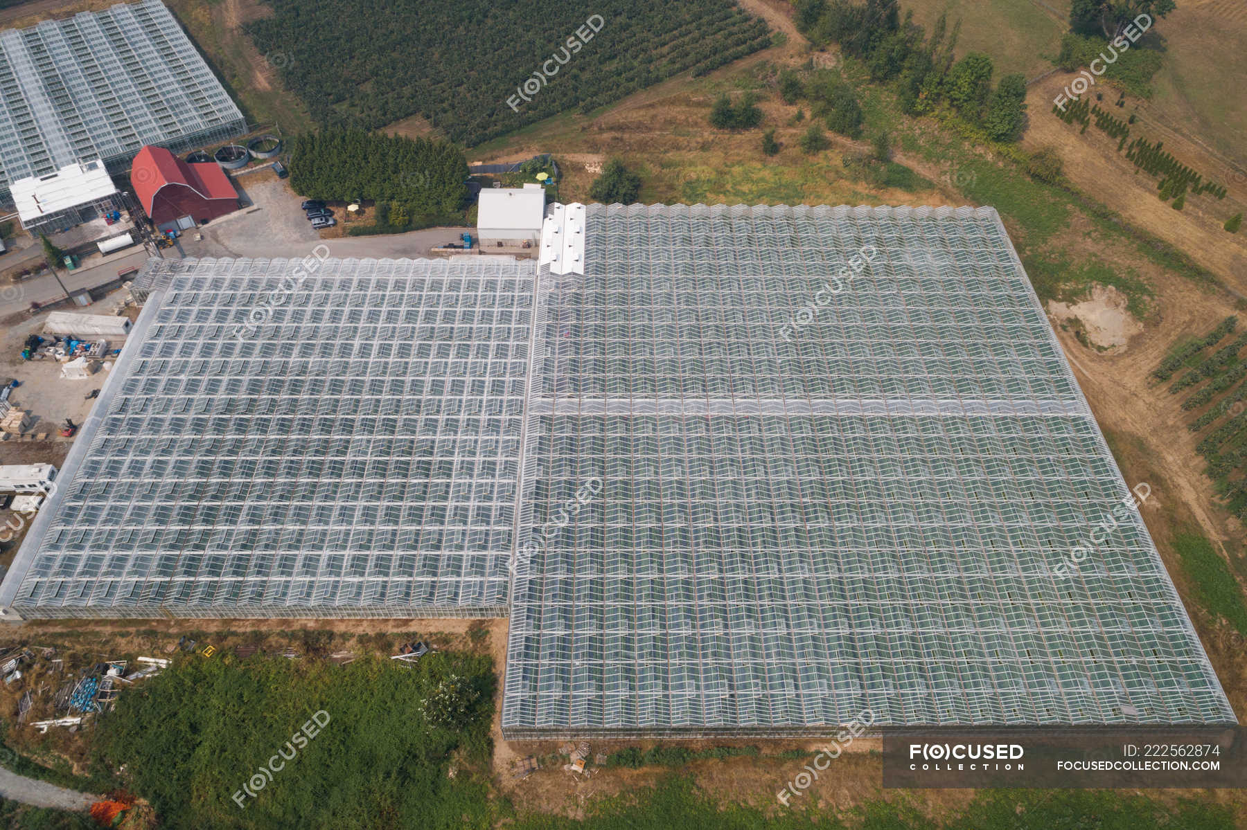 Aerial Of Futuristic Glass Roof Of Greenhouse In Farmland Structured   Focused 222562874 Stock Photo Aerial Futuristic Glass Roof Greenhouse 