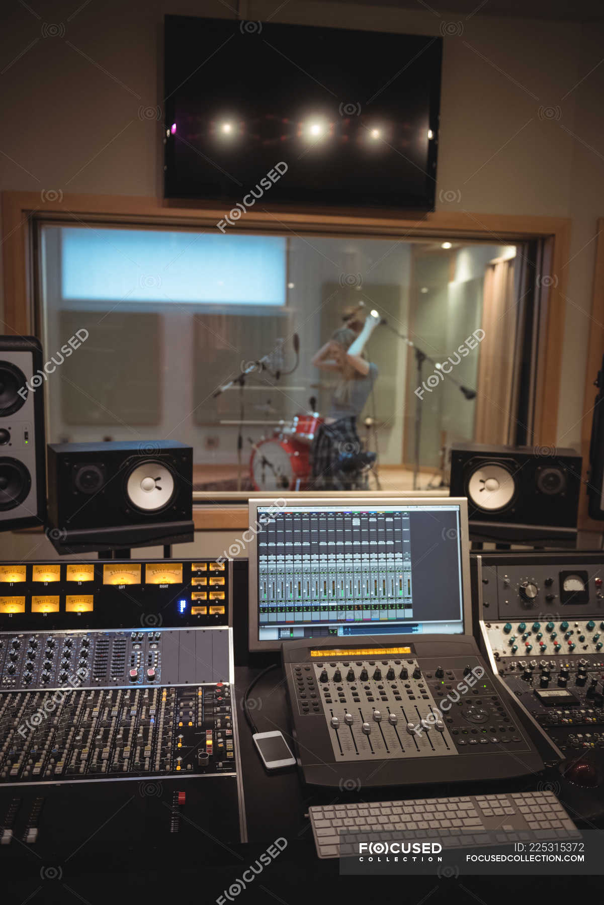 Sound mixer in a recording studio — connection, mixing console - Stock  Photo | #225315372