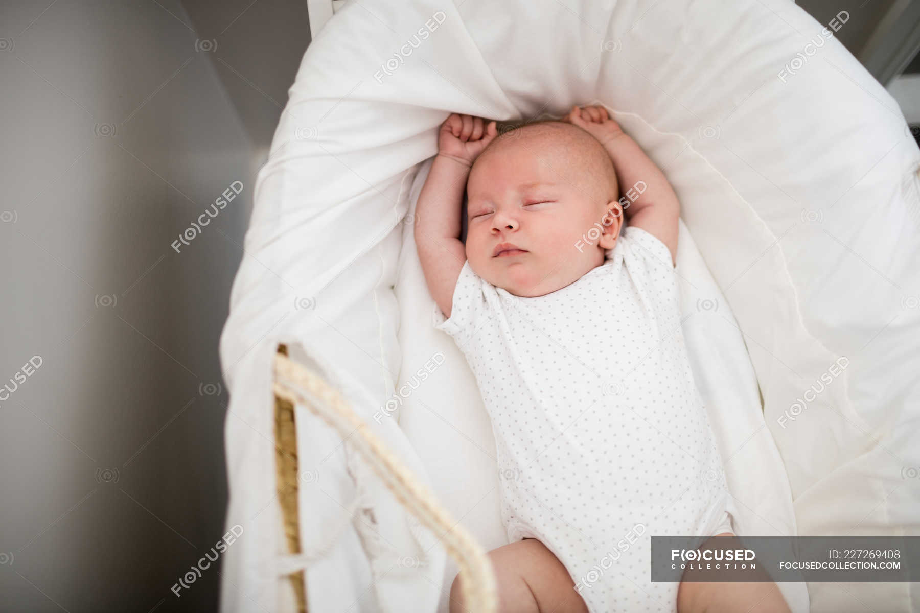 sleeping in moses basket