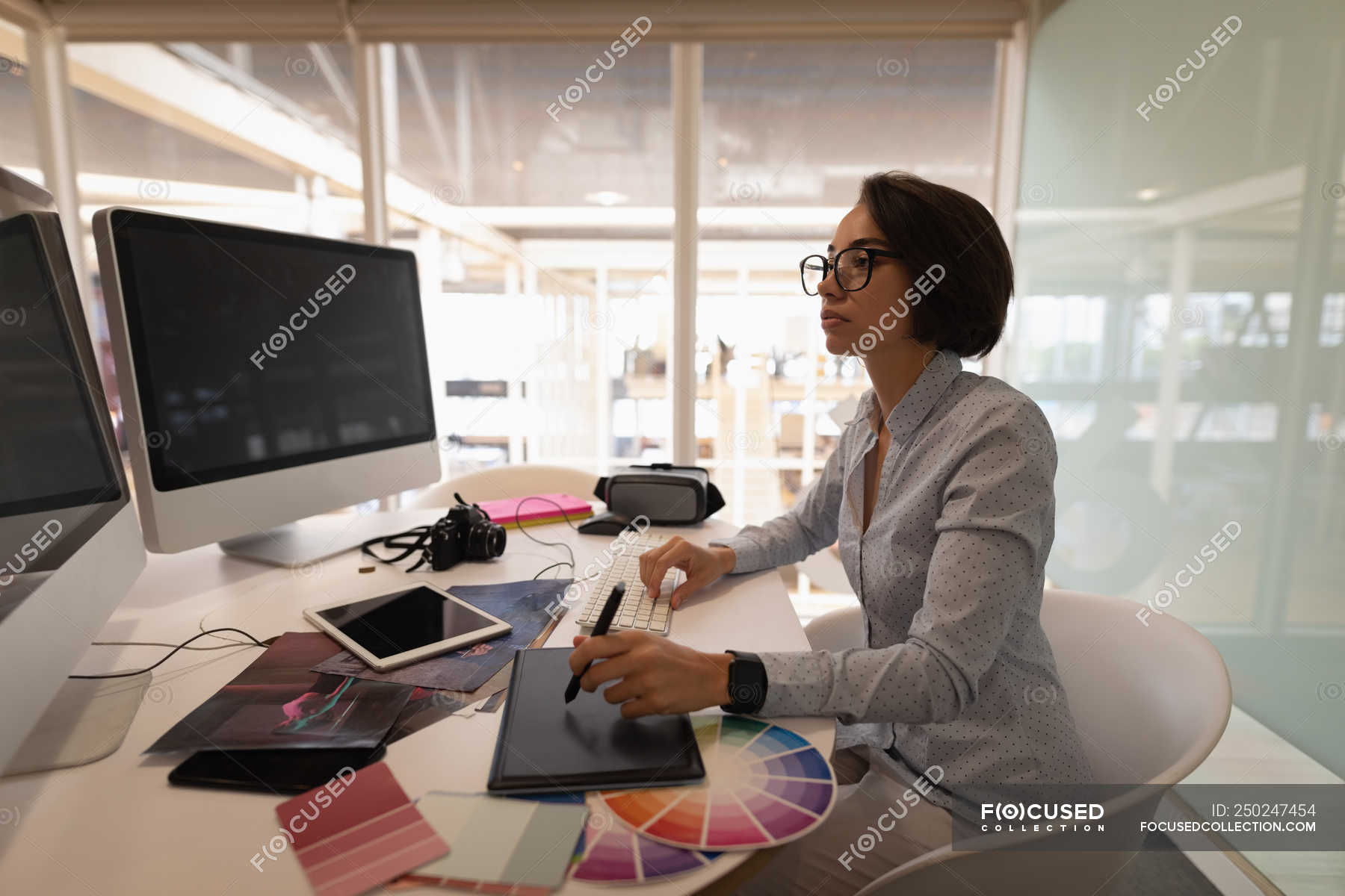 female graphic designer