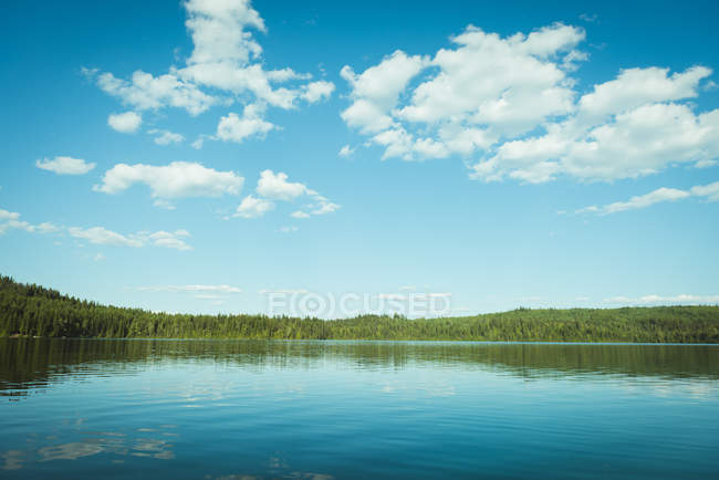 Bela vista do lago em um dia ensolarado — Fotografia de Stock