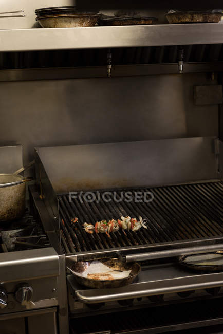 Paneer varas em um churrasco na cozinha — Fotografia de Stock