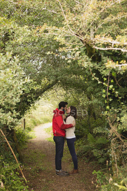 Cariñosa pareja besándose bajo árbol dosel — Vacaciones, hombre - Stock  Photo | #208494170